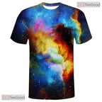 Starry Sky American Flag Eagle Graphic 3D Printed Casual Unisex T-Shirt Tops Style