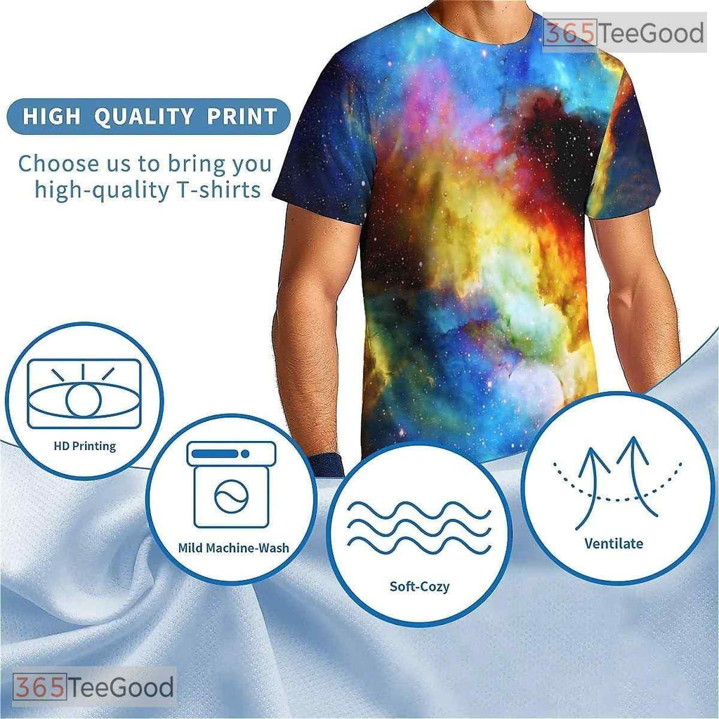 Starry Sky American Flag Eagle Graphic 3D Printed Casual Unisex T-Shirt Tops Style