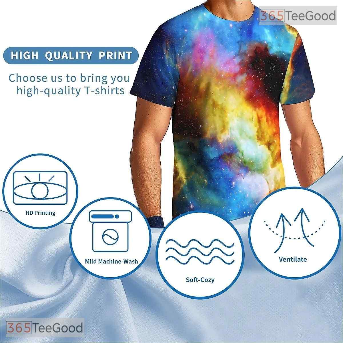 Starry Sky American Flag Eagle Graphic 3D Printed Casual Unisex T-Shirt Tops Style