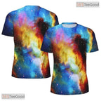 Starry Sky American Flag Eagle Graphic 3D Printed Casual Unisex T-Shirt Tops Style