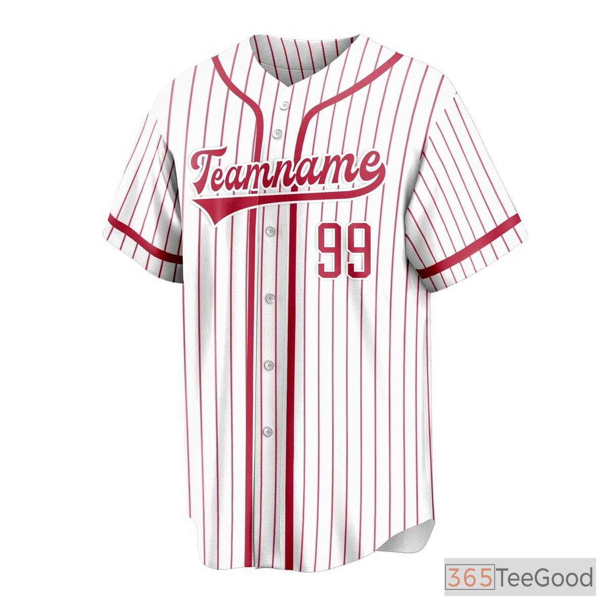 Striped Baseball Jersey Tee for Men & Women - Personalize Your Player Name & Number