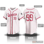 Striped Baseball Jersey Tee for Men & Women - Personalize Your Player Name & Number