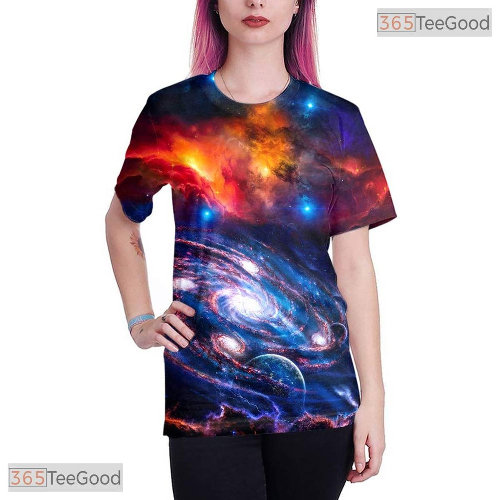 Colorful Retro Tie Dye Abstract Pattern 3D Printed Casual Unisex Tee Shirt Top