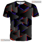 Neon Colorful Geometric Graphic Pattern 3D Printed Casual Unisex T-Shirt Styles