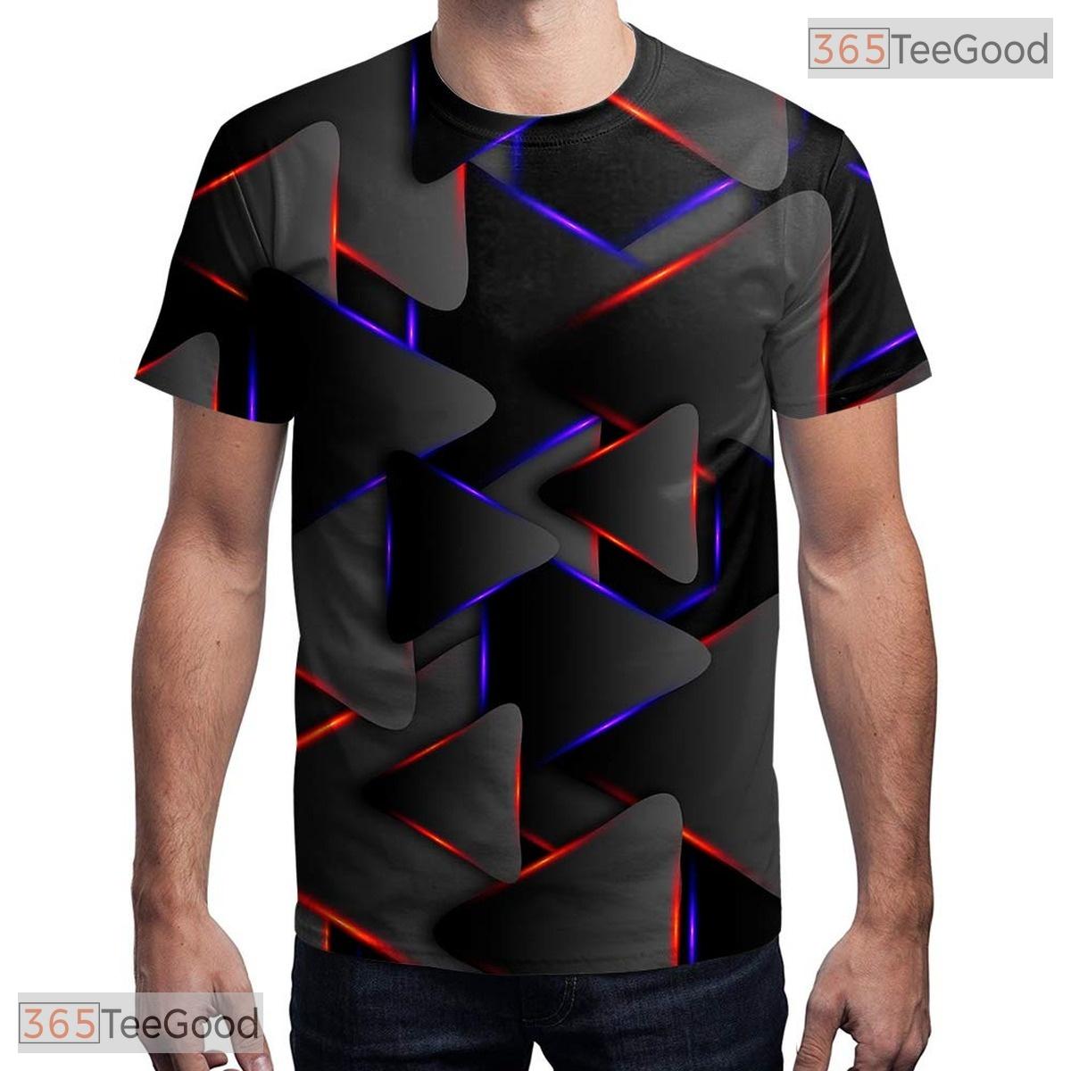 Neon Colorful Geometric Graphic Pattern 3D Printed Casual Unisex T-Shirt Styles