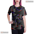 Glowing Colorful Optical Illusion Art 3D Printed Casual Unisex Tee Shirt Tops