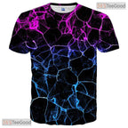 Vibrant Multi Color Splash Graphic Art 3D Printed Casual Unisex Tee Shirt Top