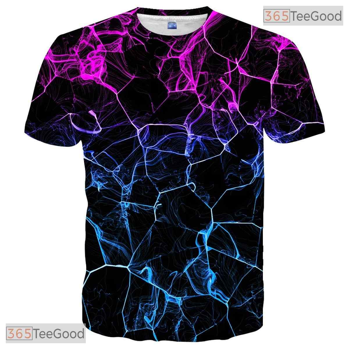 Vibrant Multi Color Splash Graphic Art 3D Printed Casual Unisex Tee Shirt Top