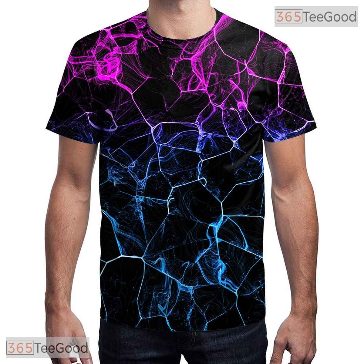 Vibrant Multi Color Splash Graphic Art 3D Printed Casual Unisex Tee Shirt Top