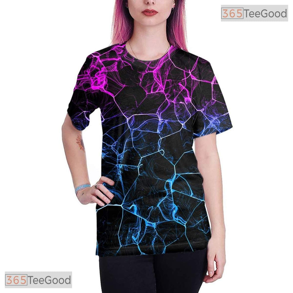 Vibrant Multi Color Splash Graphic Art 3D Printed Casual Unisex Tee Shirt Top