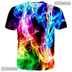 Colorful Artistic Paint Splash Graphic 3D Printed Casual Unisex T-Shirt Tops