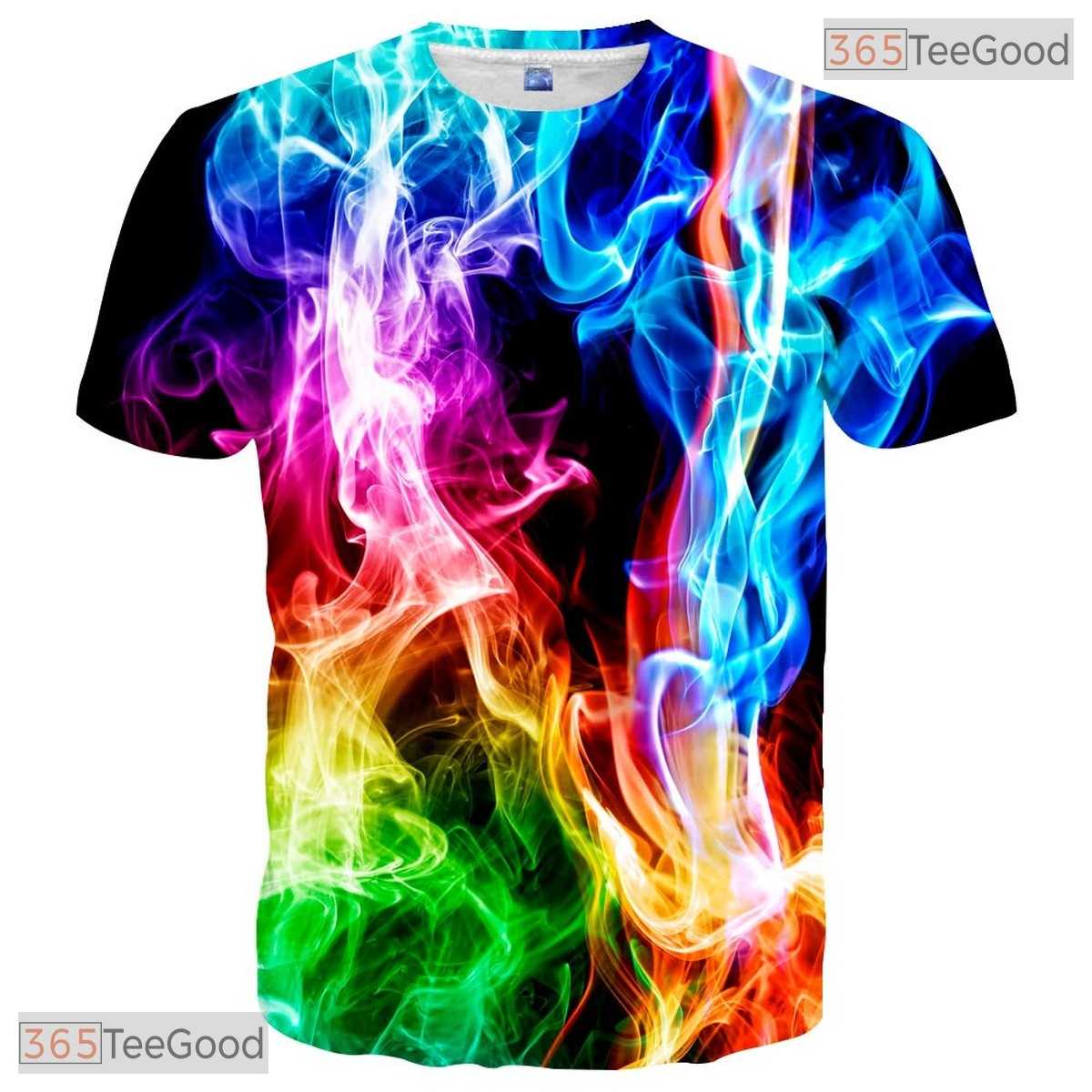 Colorful Artistic Paint Splash Graphic 3D Printed Casual Unisex T-Shirt Tops