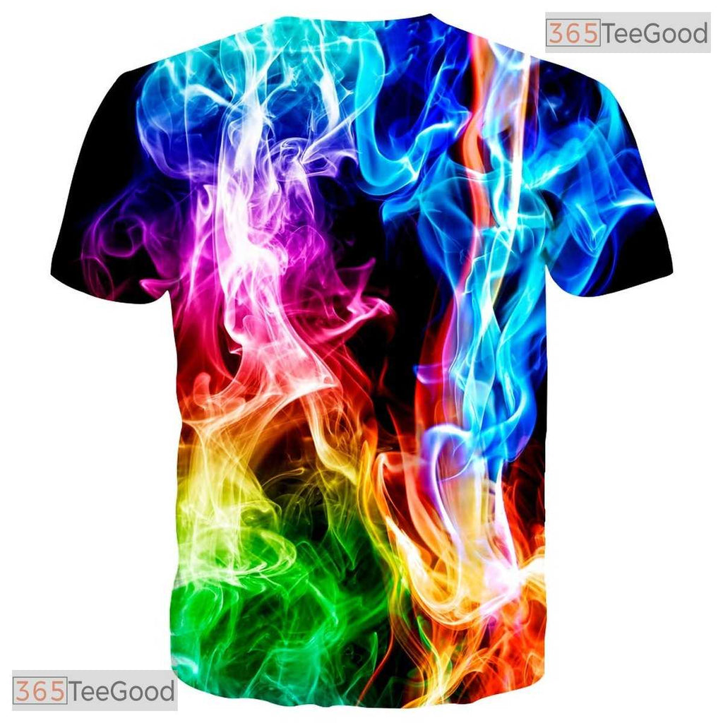 Colorful Artistic Paint Splash Graphic 3D Printed Casual Unisex T-Shirt Tops