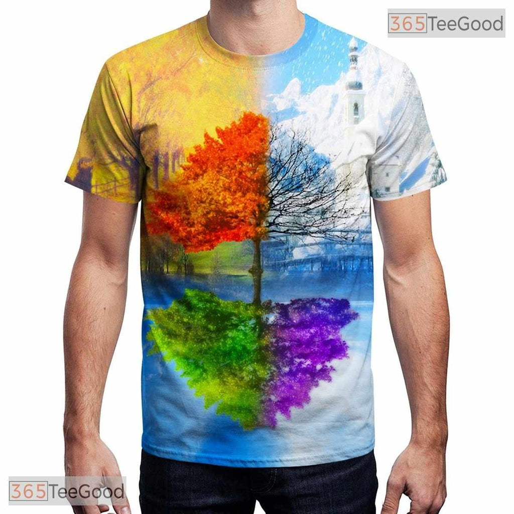 Mystic Forest Nature Illusion Graphic 3D Printed Casual Unisex T-Shirt Styles