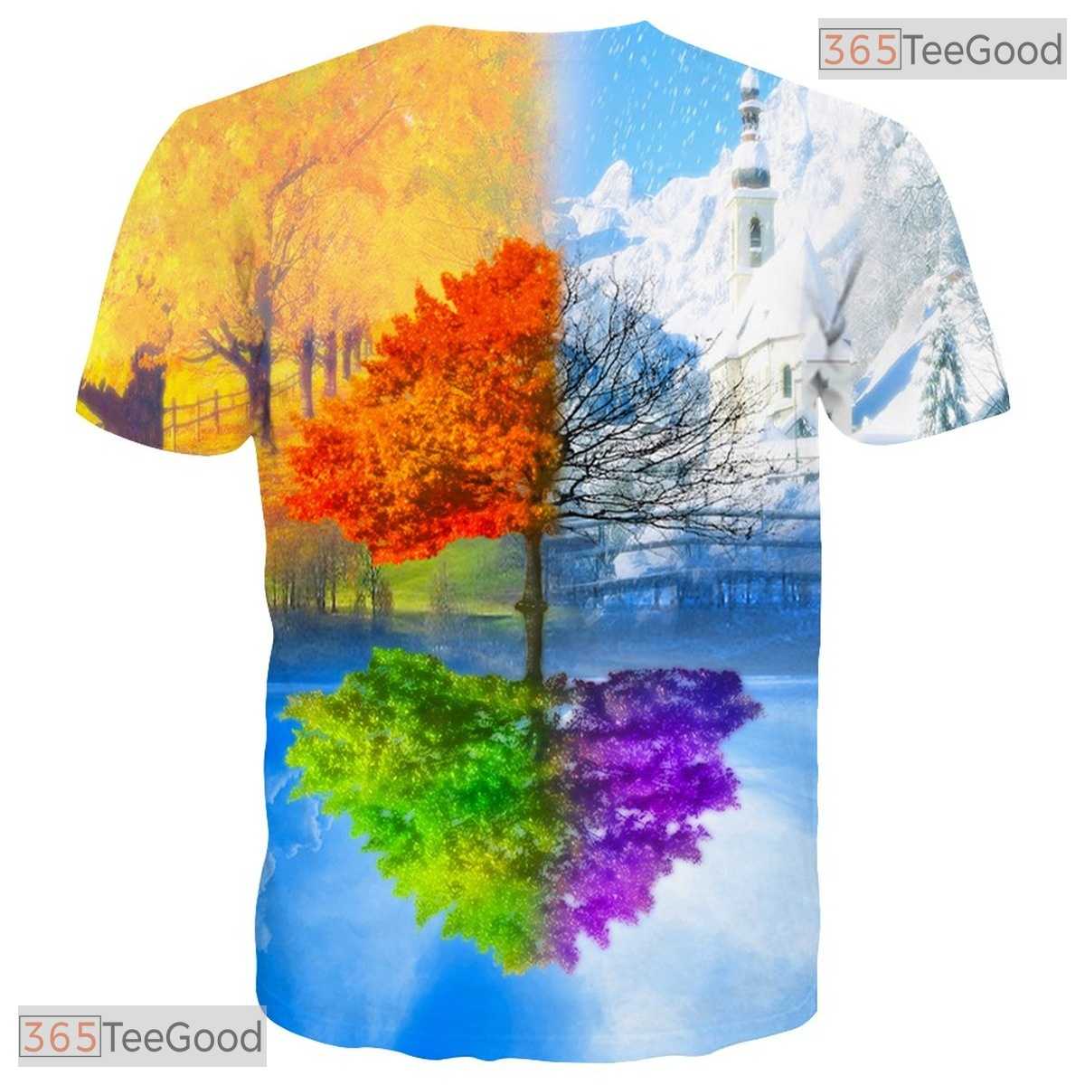 Mystic Forest Nature Illusion Graphic 3D Printed Casual Unisex T-Shirt Styles