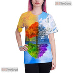 Mystic Forest Nature Illusion Graphic 3D Printed Casual Unisex T-Shirt Styles