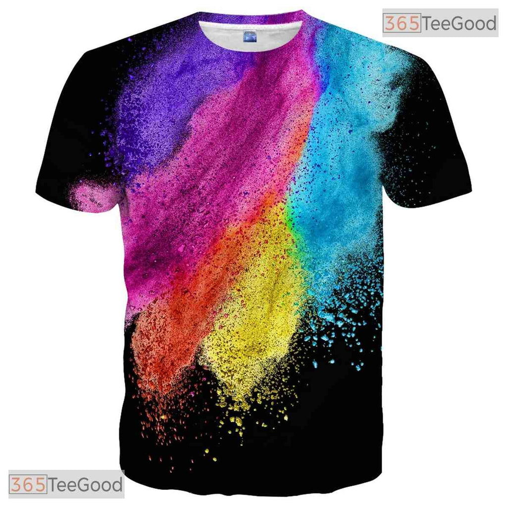 Creative Colorful Optical Illusion Graphic 3D Printed Casual Unisex Tee Shirts
