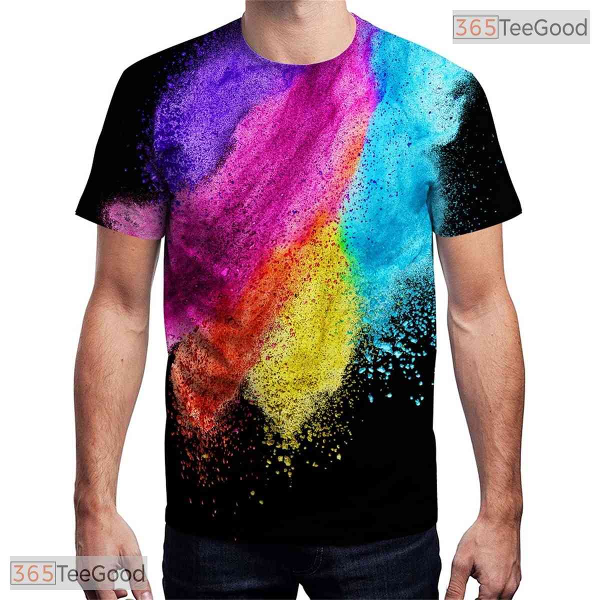 Creative Colorful Optical Illusion Graphic 3D Printed Casual Unisex Tee Shirts