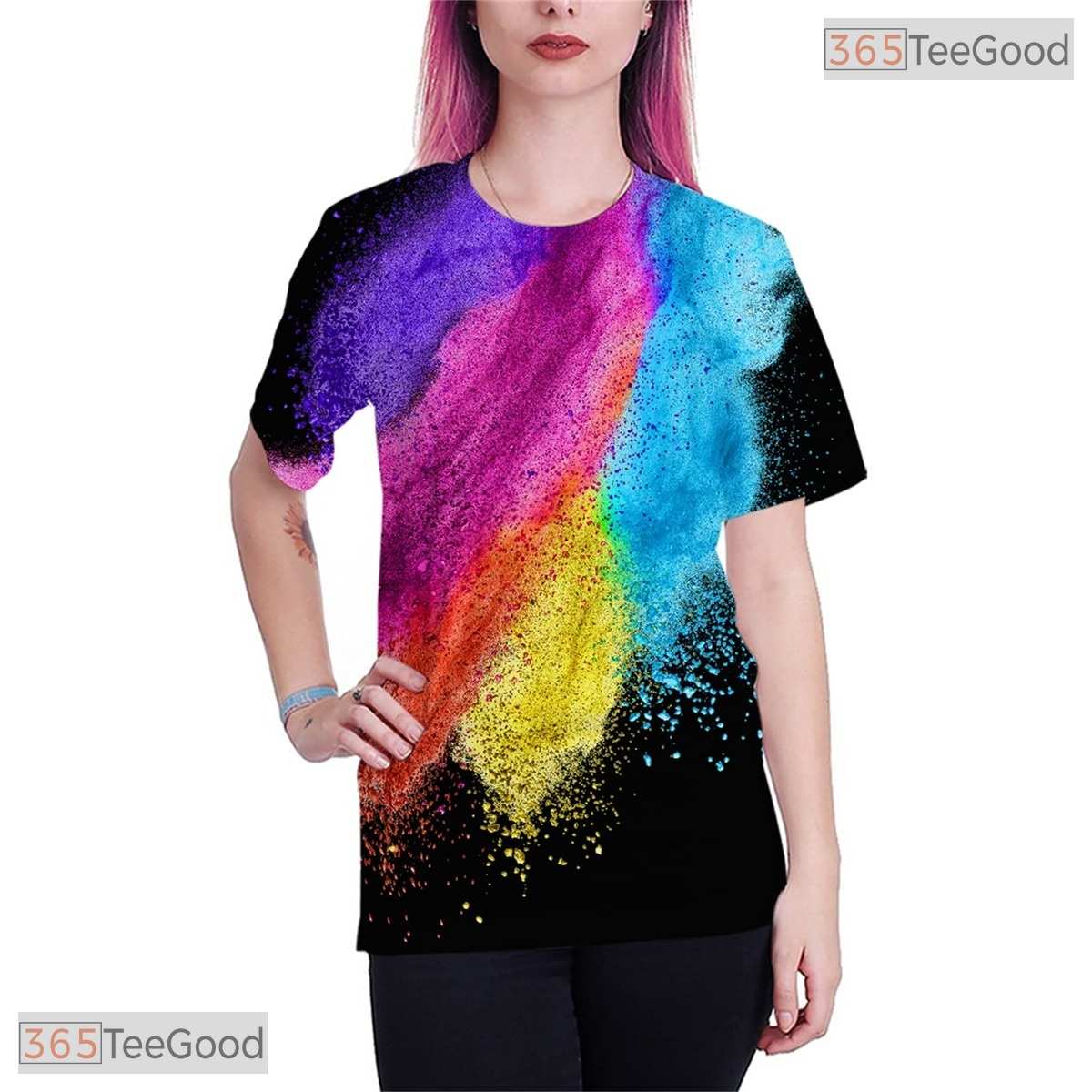 Creative Colorful Optical Illusion Graphic 3D Printed Casual Unisex Tee Shirts