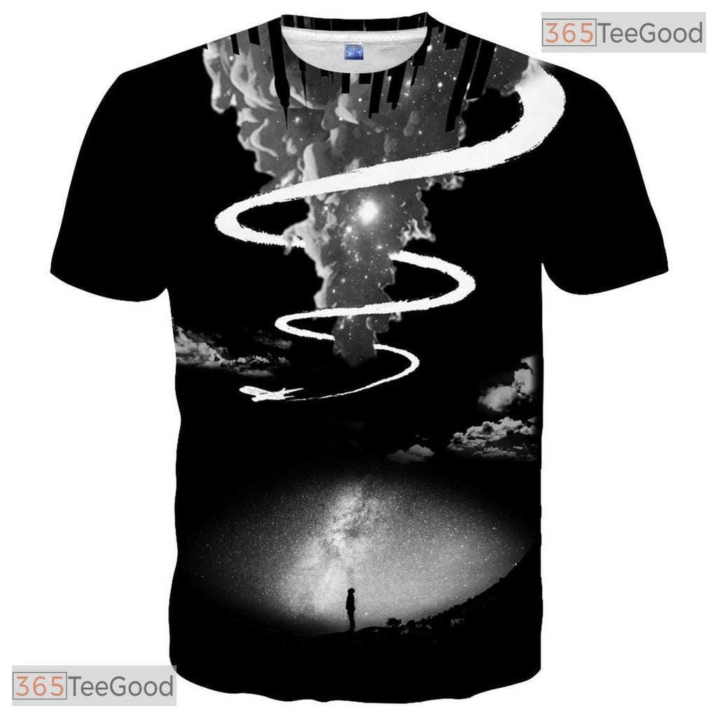Bright Psychedelic Swirl Pattern Graphic 3D Printed Casual Unisex T-Shirt Top