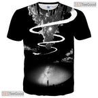 Bright Psychedelic Swirl Pattern Graphic 3D Printed Casual Unisex T-Shirt Top