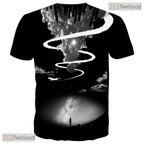 Bright Psychedelic Swirl Pattern Graphic 3D Printed Casual Unisex T-Shirt Top