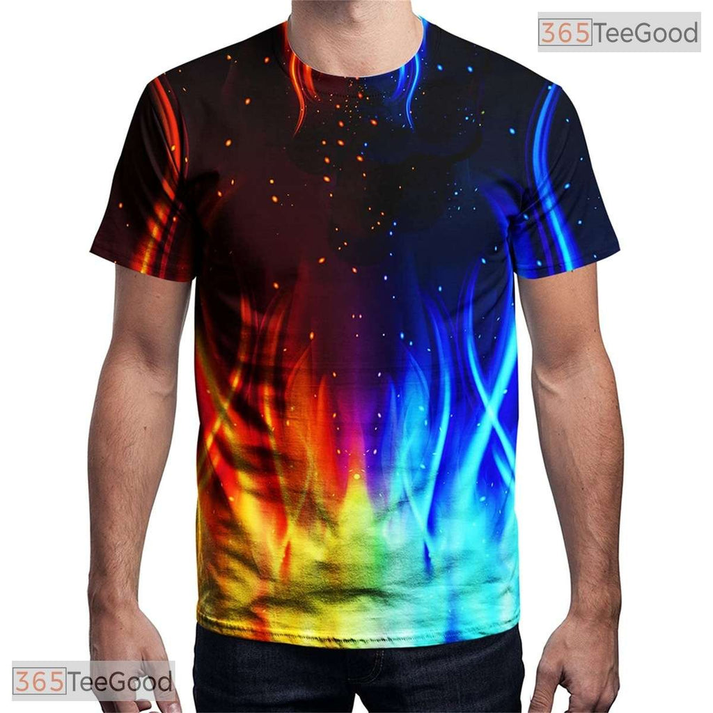 Colorful Graphic Print Fashion Novelty 3D Casual Unisex Short Sleeve T-Shirt