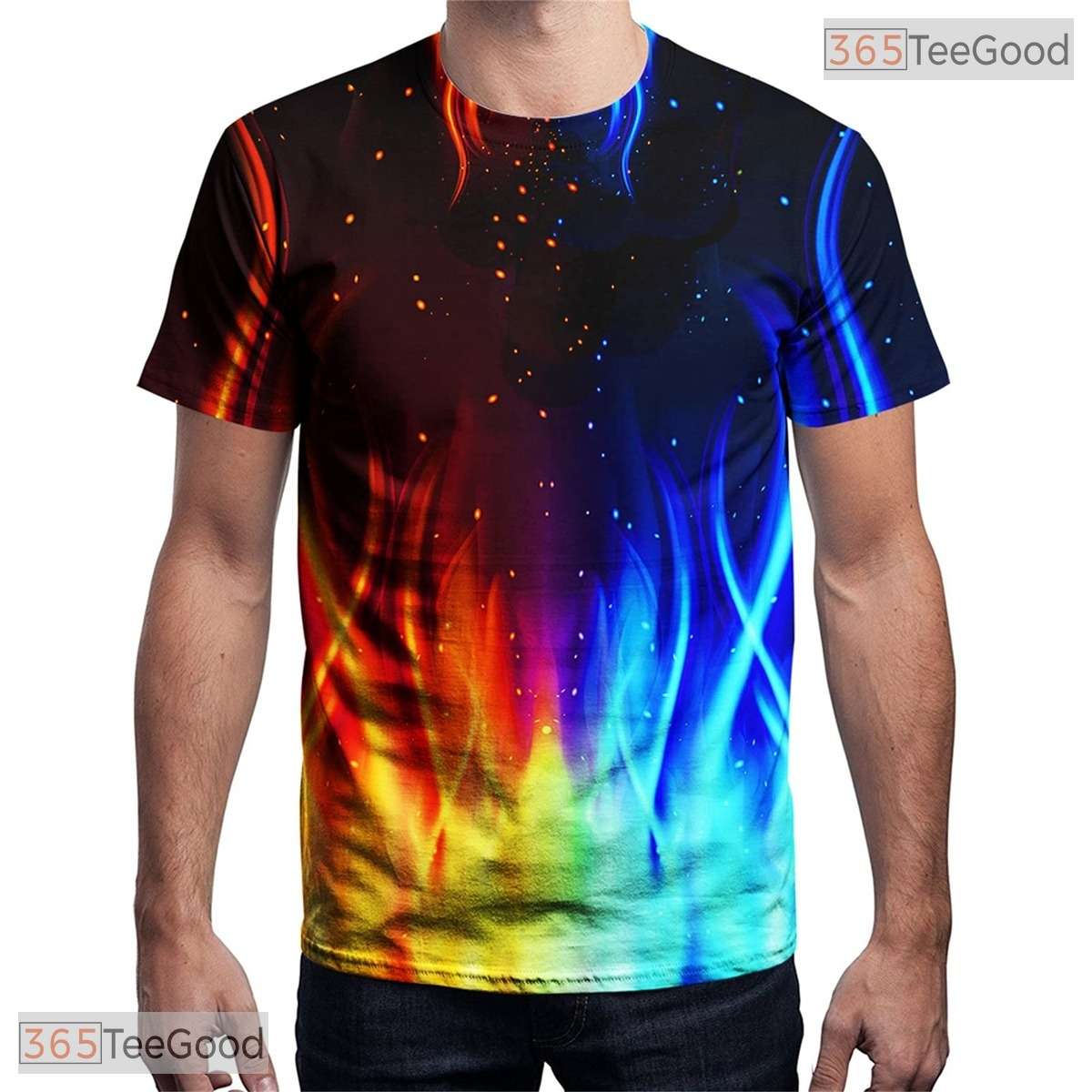 Colorful Graphic Print Fashion Novelty 3D Casual Unisex Short Sleeve T-Shirt