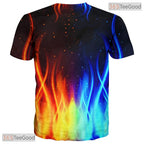 Colorful Graphic Print Fashion Novelty 3D Casual Unisex Short Sleeve T-Shirt