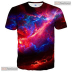 Cosmic Galaxy Pattern Graphic Design 3D Printed Casual Unisex Short Sleeve Tee