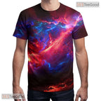 Cosmic Galaxy Pattern Graphic Design 3D Printed Casual Unisex Short Sleeve Tee