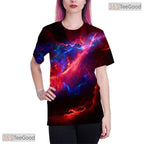 Cosmic Galaxy Pattern Graphic Design 3D Printed Casual Unisex Short Sleeve Tee