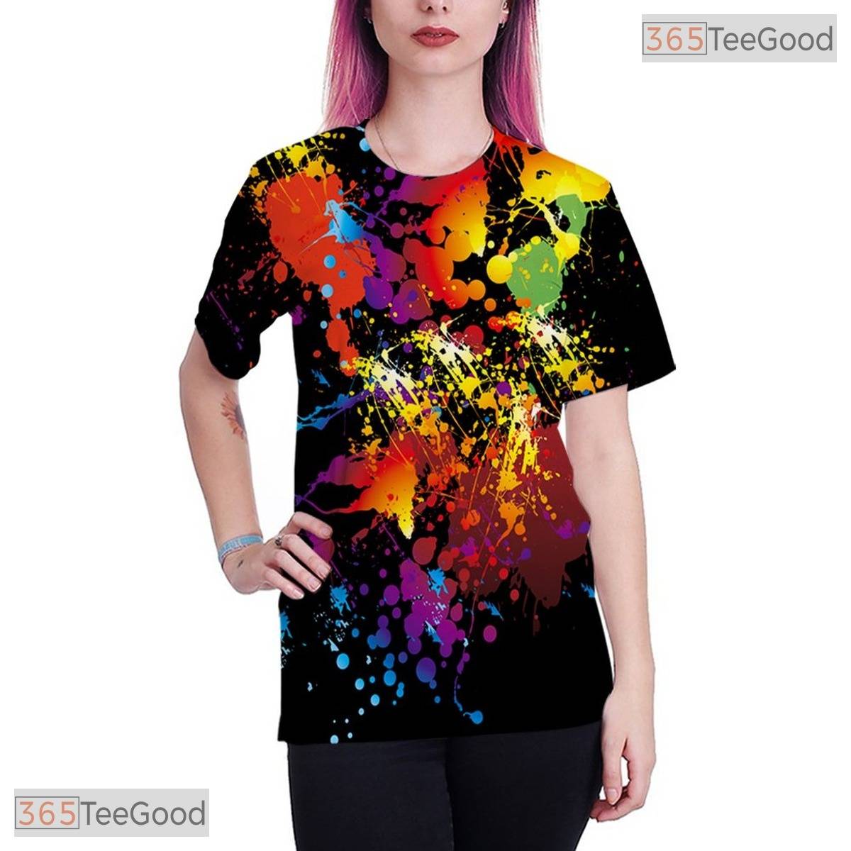 Vibrant Visual Graphic Art Print Pattern 3D Printed Casual Unisex T-Shirt Top