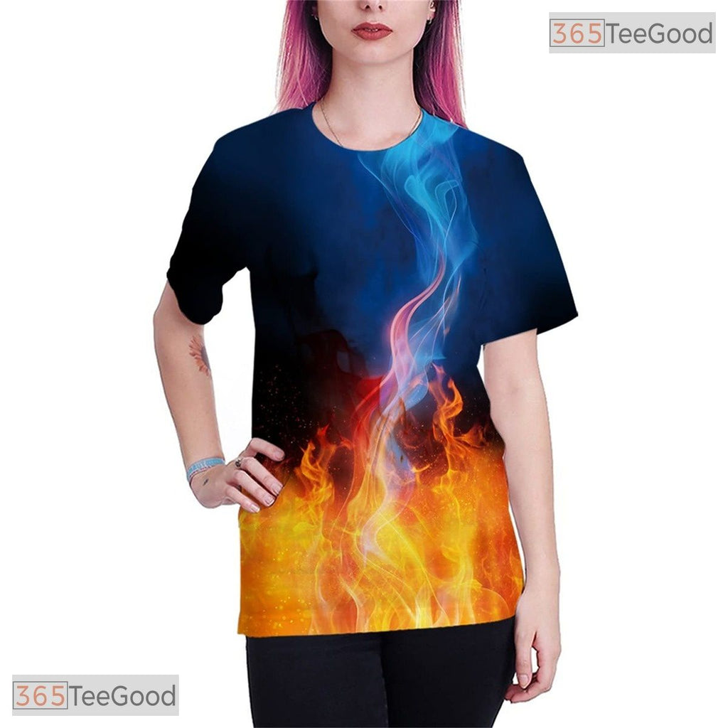 Dynamic Colorful Swirl Pattern Graphic 3D Printed Casual Unisex T-Shirt Styles