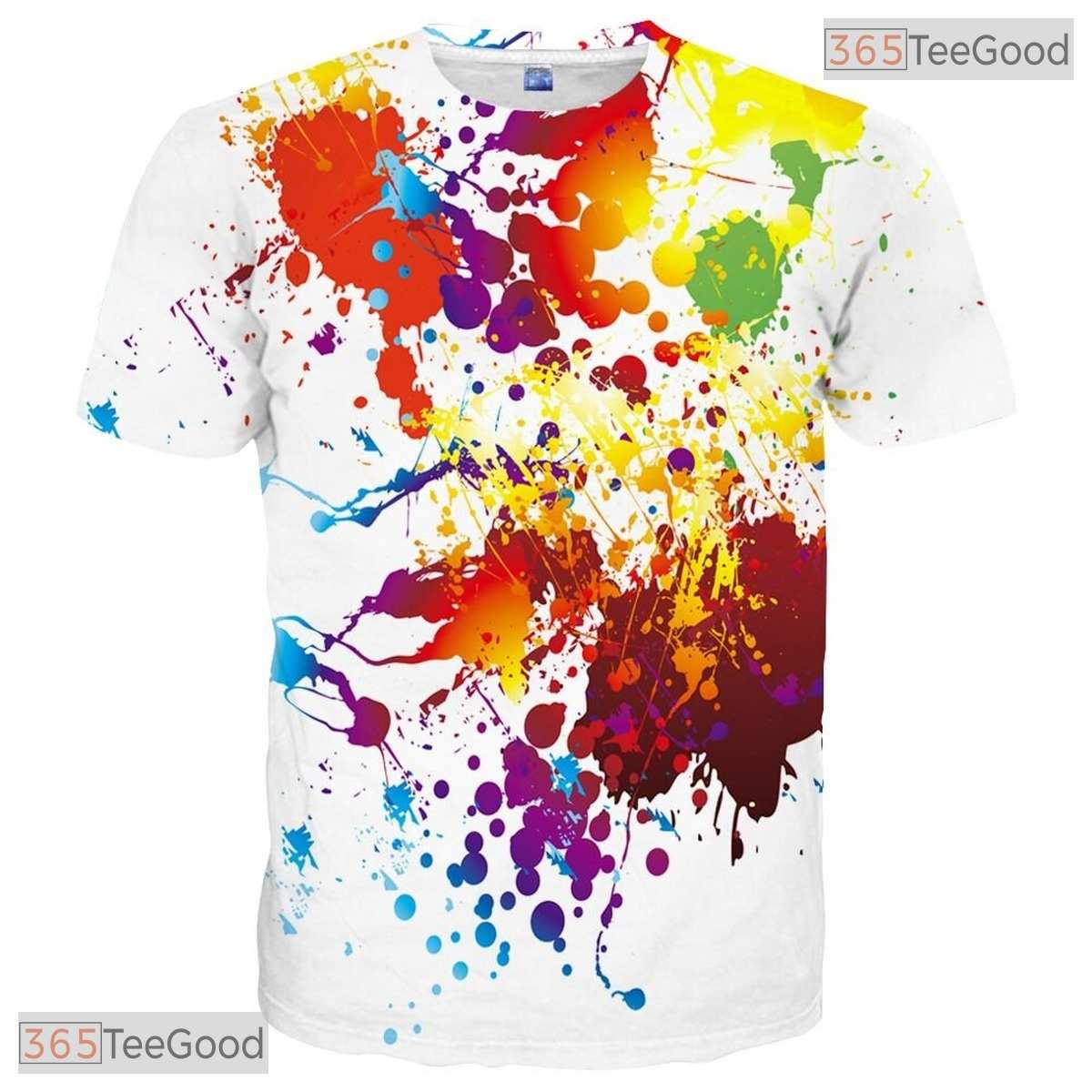 Bright Multi Color Abstract Graphic Print 3D Printed Casual Unisex T-Shirt Top