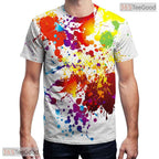 Bright Multi Color Abstract Graphic Print 3D Printed Casual Unisex T-Shirt Top