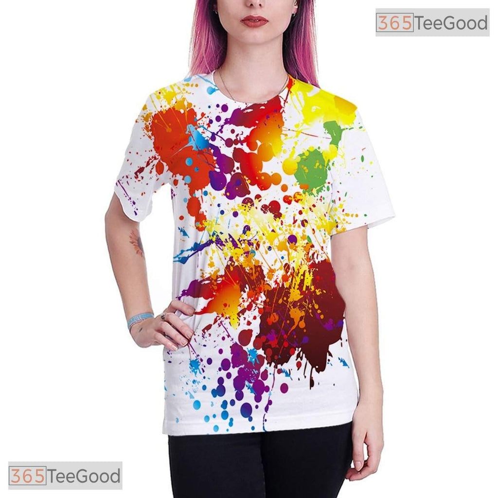 Vivid Colorful Fractal Pattern Graphic Art 3D Printed Casual Unisex Tee Shirt