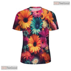 Vibrant Yellow Sunflower Floral Nature 3D Printed Casual Unisex T-Shirt Tops