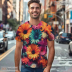 Vibrant Yellow Sunflower Floral Nature 3D Printed Casual Unisex T-Shirt Tops