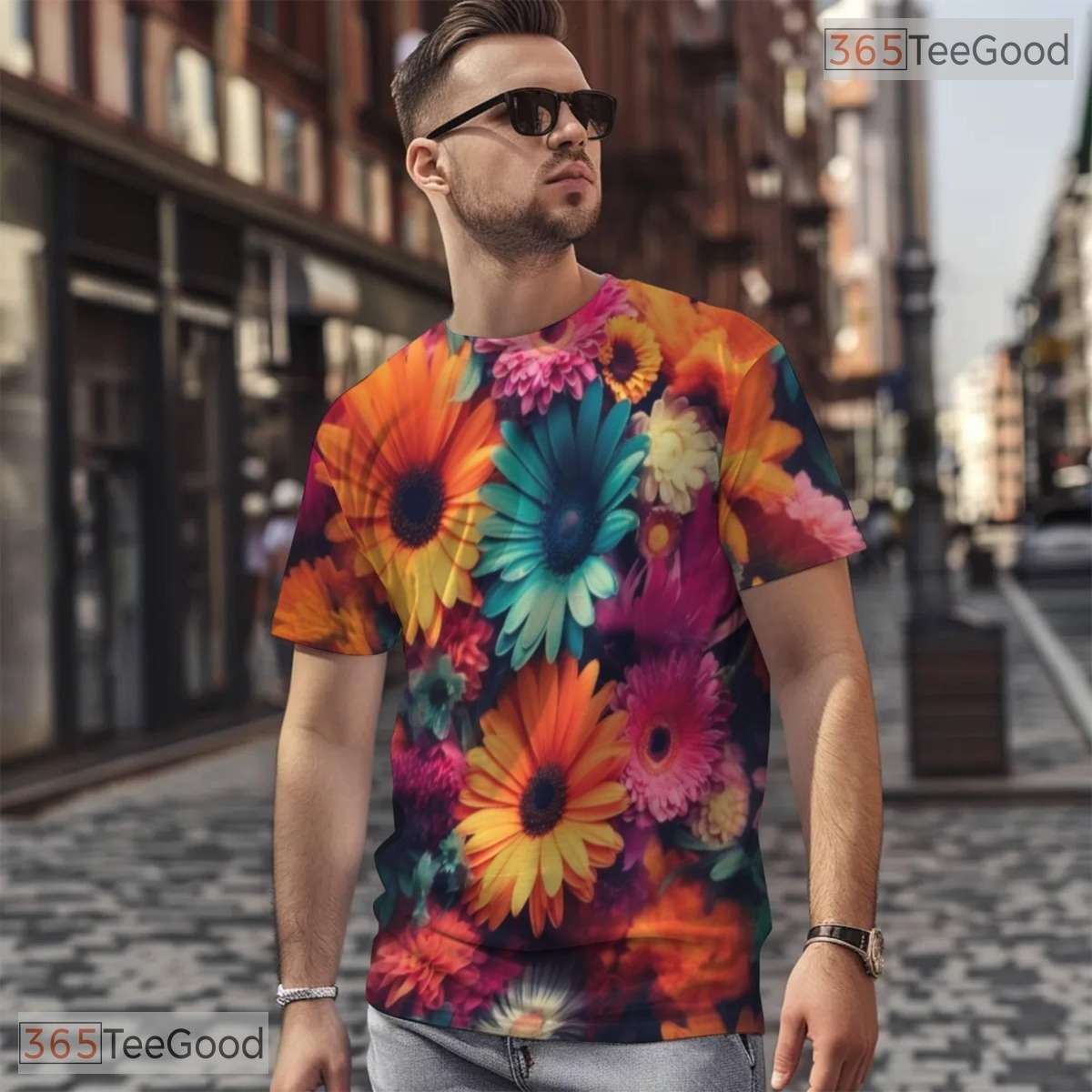Vibrant Yellow Sunflower Floral Nature 3D Printed Casual Unisex T-Shirt Tops