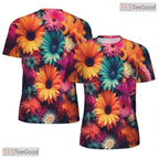 Vibrant Yellow Sunflower Floral Nature 3D Printed Casual Unisex T-Shirt Tops