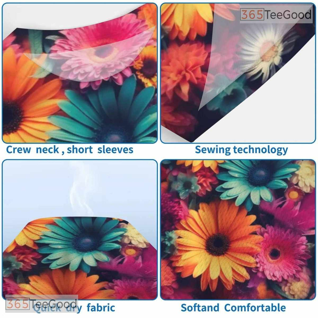 Vibrant Yellow Sunflower Floral Nature 3D Printed Casual Unisex T-Shirt Tops