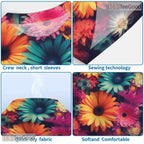 Vibrant Yellow Sunflower Floral Nature 3D Printed Casual Unisex T-Shirt Tops