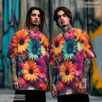 Vibrant Yellow Sunflower Floral Nature 3D Printed Casual Unisex T-Shirt Tops