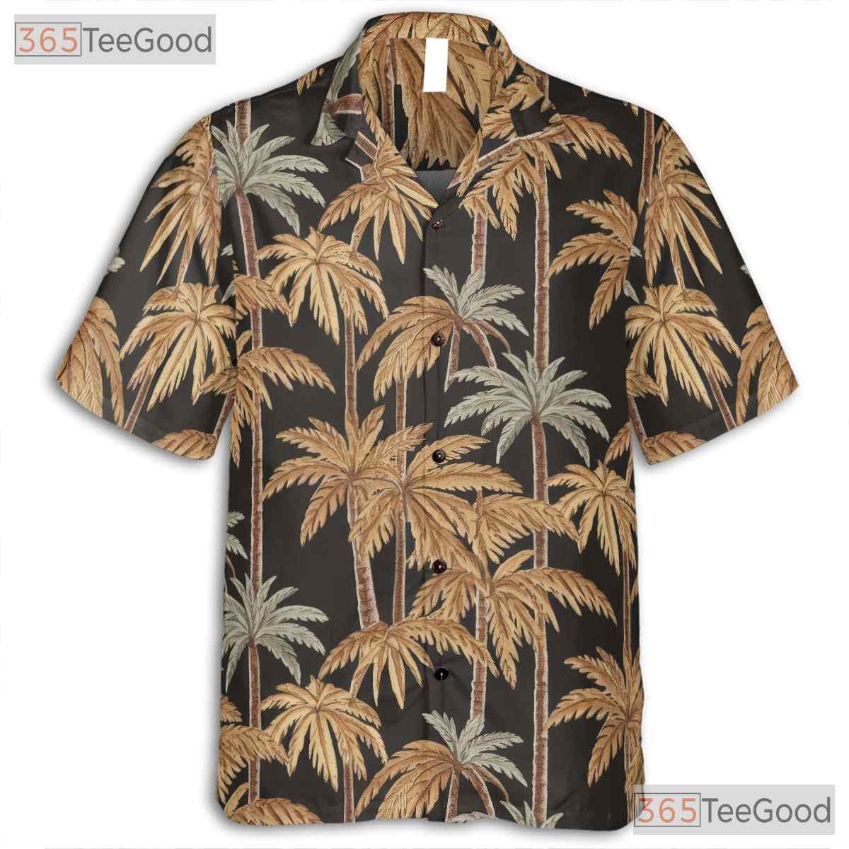 Sunset Beach Palm Tree Hawaiian Shirt- Unisex Tropical Aloha Luau Party Top