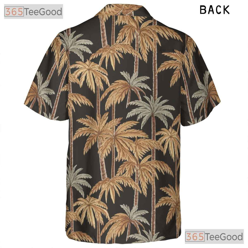 Sunset Beach Palm Tree Hawaiian Shirt- Unisex Tropical Aloha Luau Party Top