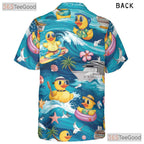 Surfing Rubber Duck Hawaiian Shirt - Unisex Ocean Theme Beach Style Tee