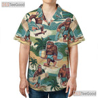 Surfing Sasquatch Bigfoot Beach Hawaiian Shirt Men Women Tropical Summer Outfit