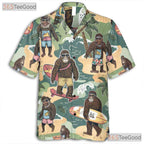 Surfing Sasquatch Bigfoot Tropical Hawaiian Shirt Unisex Summer Beach Vacation
