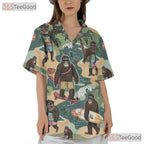 Surfing Sasquatch Bigfoot Tropical Hawaiian Shirt Unisex Summer Beach Vacation